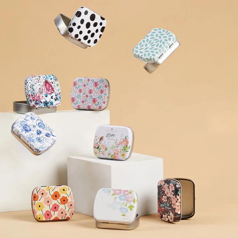 Mini Rectangular Metal Hinged Tin Box – Small Storage Container
