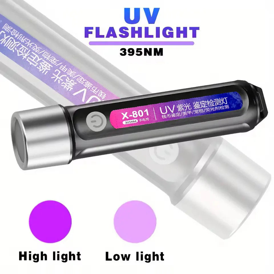 365/395nm Rechargeable UV Flashlight – Mini Ultraviolet Torch