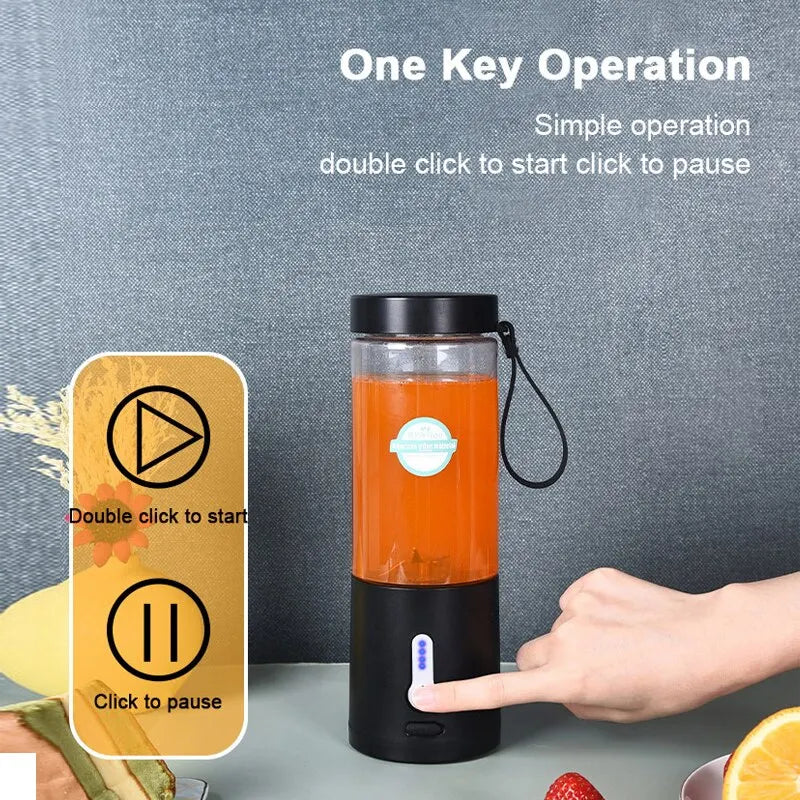 530ML Powerful Portable Blender for Smoothies Shakes USB Rechargeable Food Processor Fruit Mixer Machine Mini Juicer Blender Cup Zpaxo