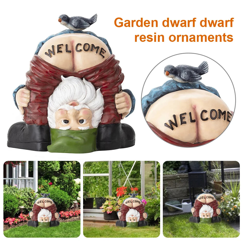 Multiple Sculptures Garden Dinosaurs Gnomes Animals Yard Resin Decor Landscape Funny Artificial Art Wall-mounted Bear Napping Zpaxo