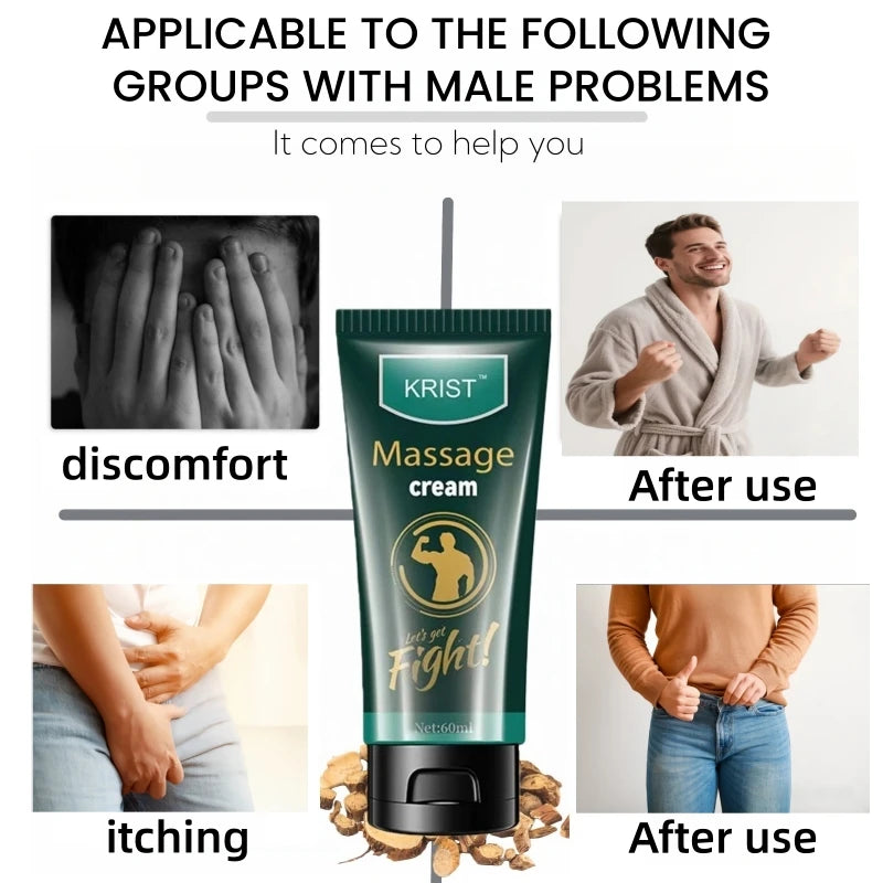 Men's Upgraded Formula Massage Cream with 14 Complex Ingredients Quick Absorption Non-Greasy Comfortable Zpaxo