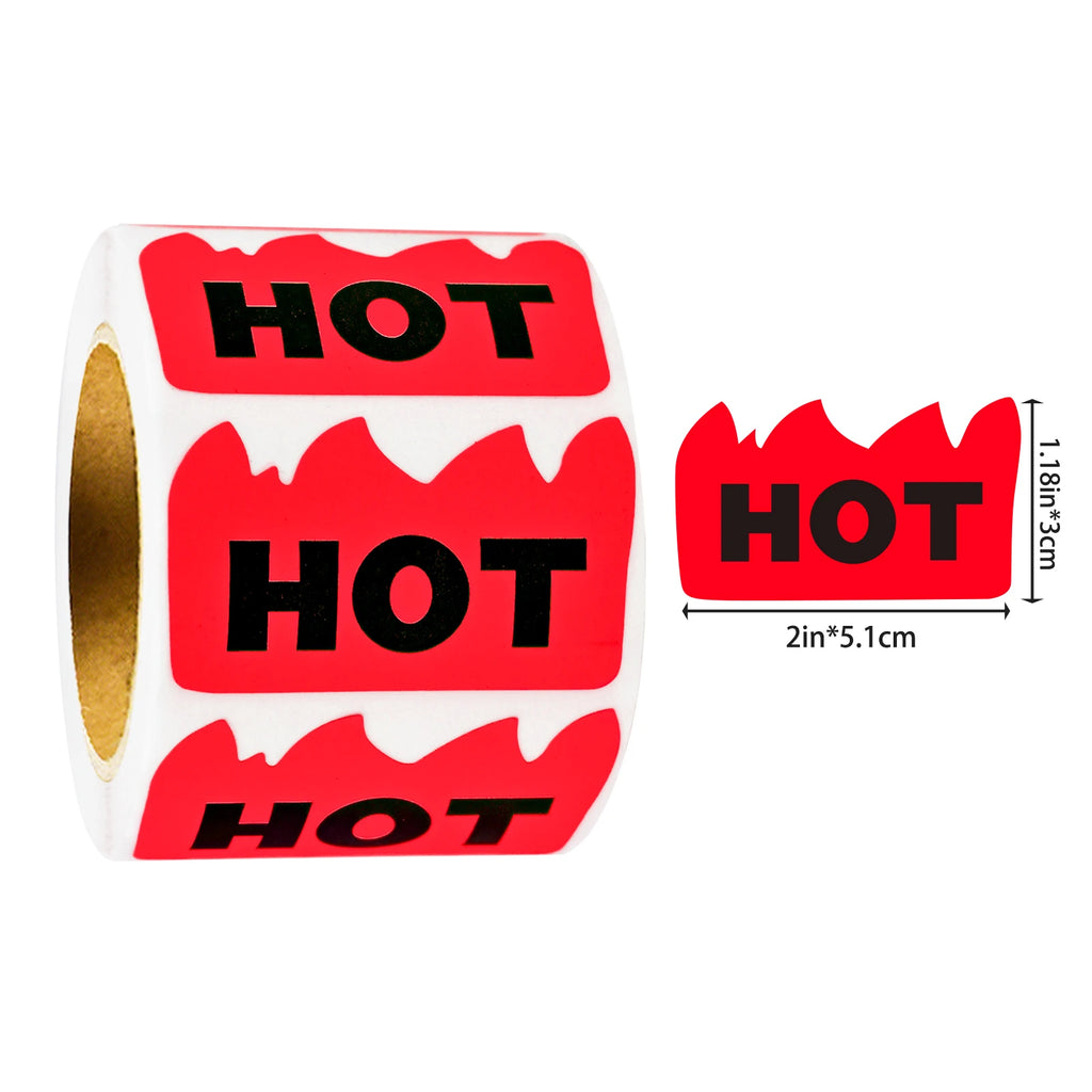 Flame-Shaped Hot-Selling Product Labels Stickers Hot-Selling Product Labels for Hot-Selling Product Packaging Decoration Labels Zpaxo Red