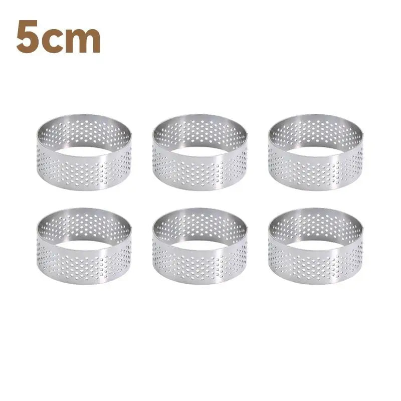 5/6/7/8CM Classic 304 Stainless Steel Mousse Ring Cake Mold With Hole Tart Bottom Tower Fruit Pie Quiches Baking Tool Zpaxo 5cm