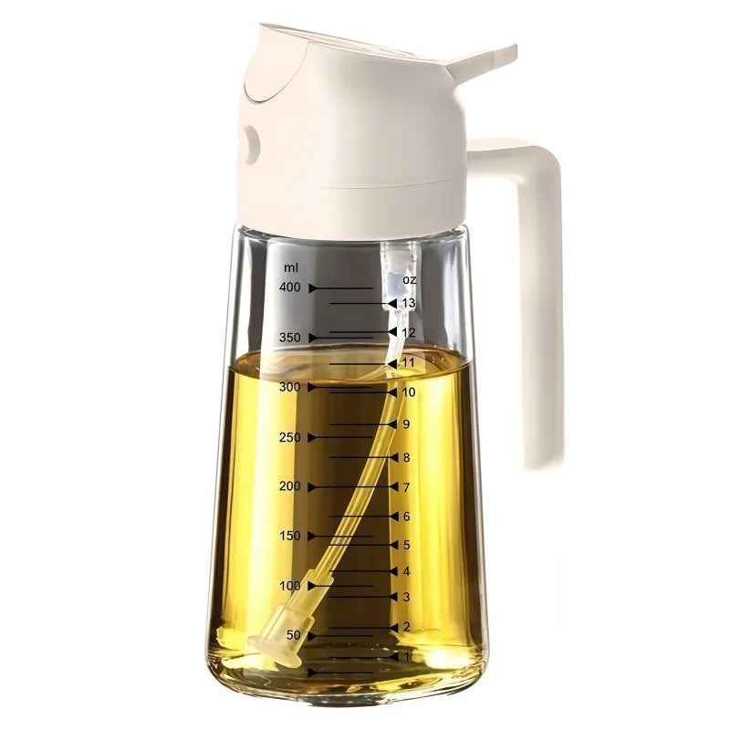 2in1 470ml Glass Spray Oil Sprayer Bottle Spray Oil Dispenser Oil Jar Cruet BBQ Kitchen Baking Roasting Picnic Kitchen Tool Zpaxo