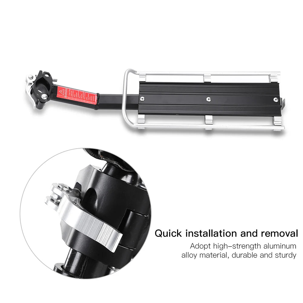 Seat Shelf Bike Mountain Carrier Rack Post Rear Aluminum Alloy Black