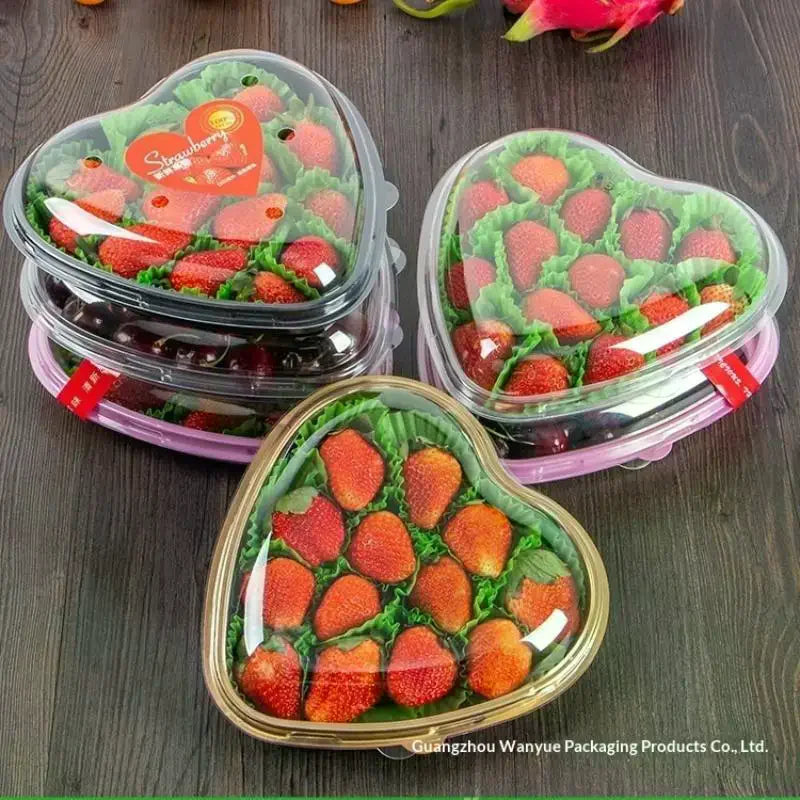 10pcs Heart-Shaped Serving Trays With Transparent Lids Reusable PET Snack Fruits Sushi Cheese Salads Desserts Packaging Boxes Zpaxo
