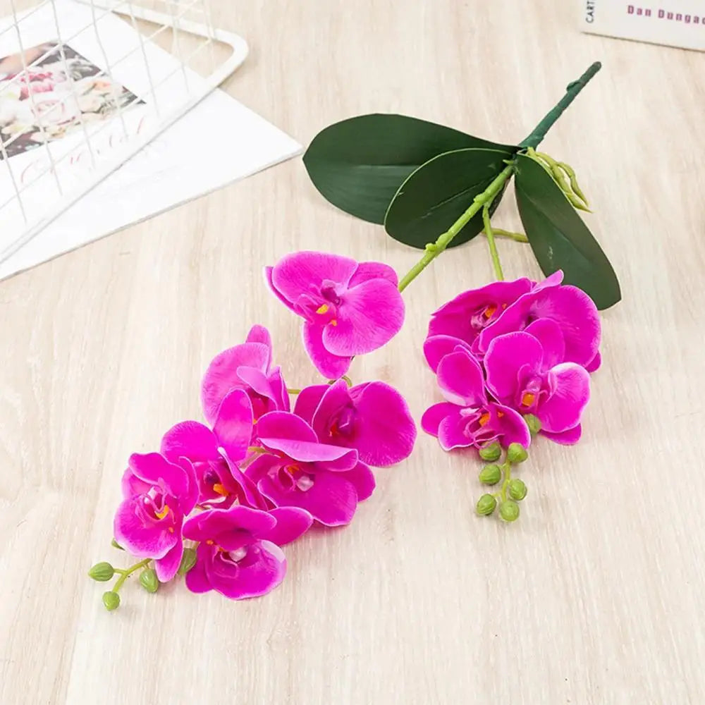 1 Artificial Silk Orchid Flowers Lifelike Real Touch Phalaenopsis