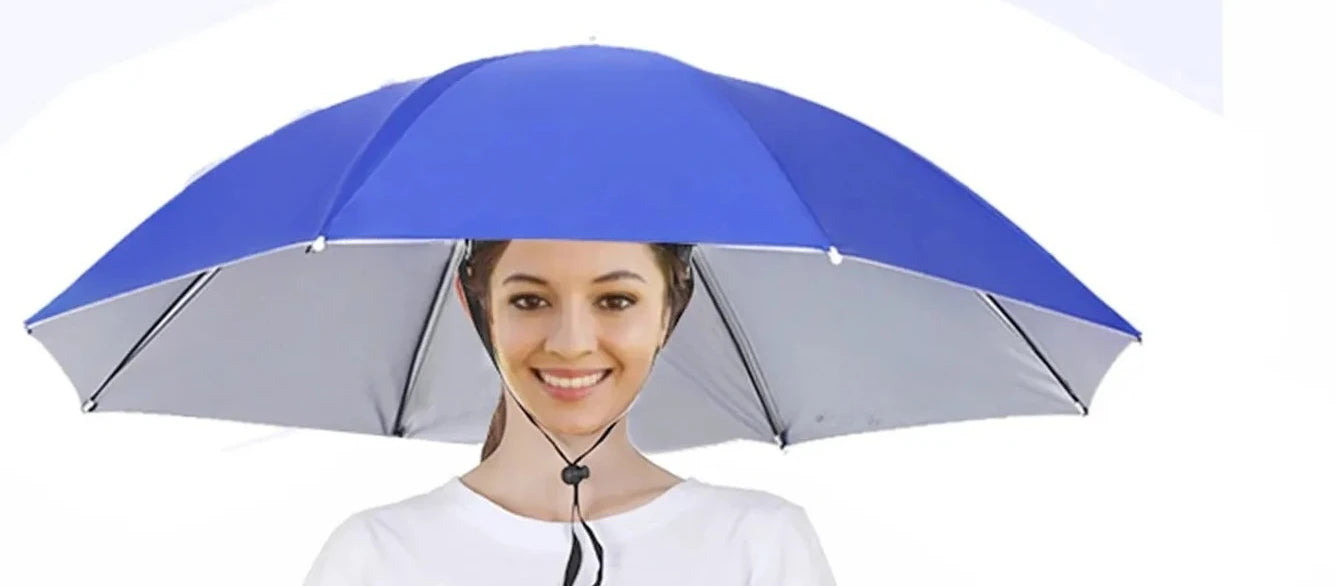 Rain Umbrella Hat Foldable Sun Shade Waterproof Fishing Headwear Cap Beach Head Hats Double-Layer UV Protection Sunscreen Zpaxo small d