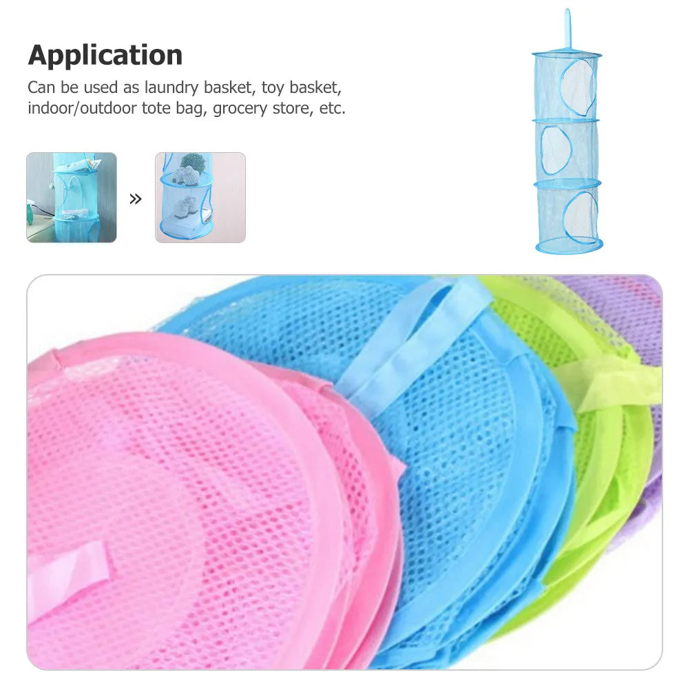 Hanging Storage Bag Mesh Multi-layer Organizer Large Capacity