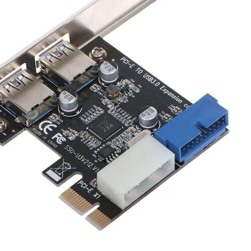 652F PCI for Express to Dual 19Pin USB3.0 Card PCI-e to Internal 20Pin Male Ports Ada Zpaxo CN