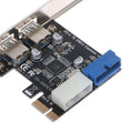 652F PCI for Express to Dual 19Pin USB3.0 Card PCI-e to Internal 20Pin Male Ports Ada Zpaxo CN