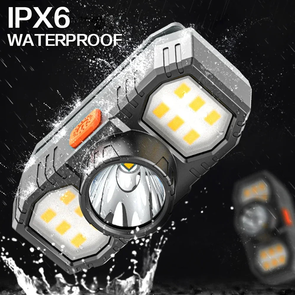 COB LED Headlamp USB Rechargeable Waterproof 3-Mode Torch