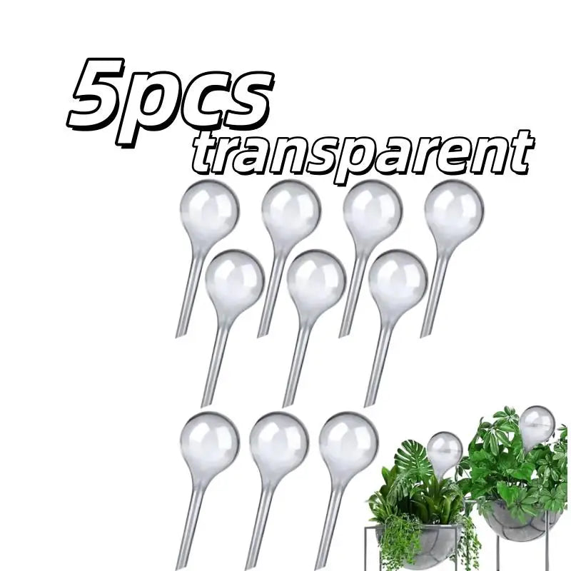 5pcs Self-Watering Globes – Drip Irrigation for Indoor/Outdoor Pots, Gardens, Low-Maintenance Plant Care Zpaxo 5pcs transparent
