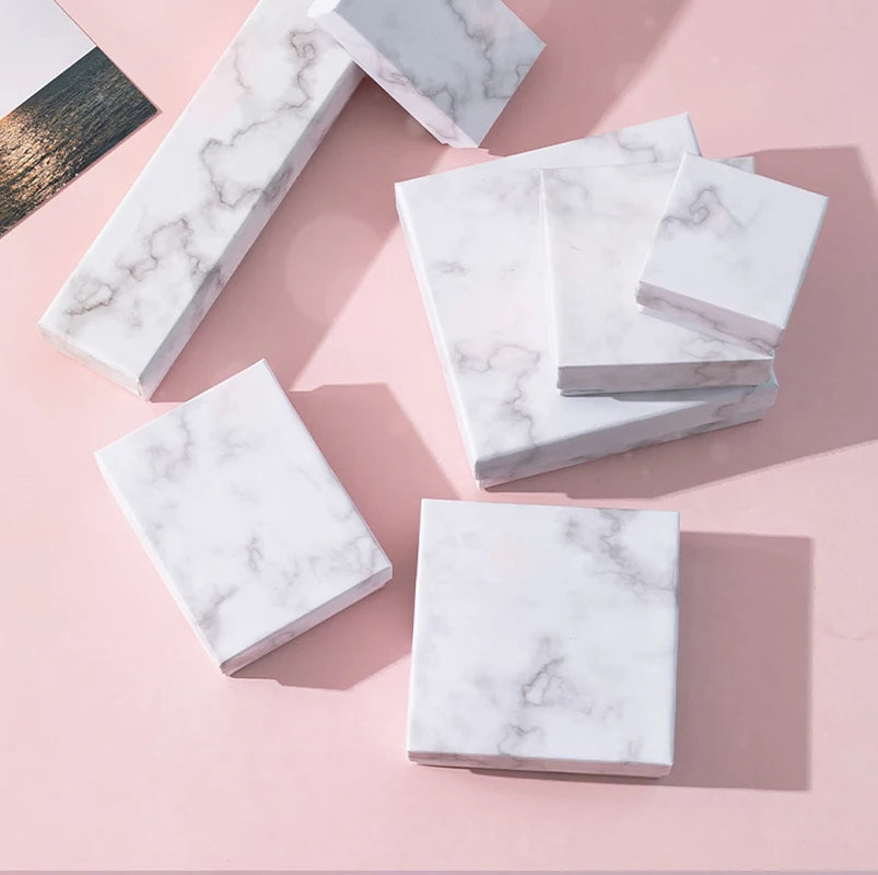 Marble Jewelry Gift Box – Ring, Necklace & Earring Packaging