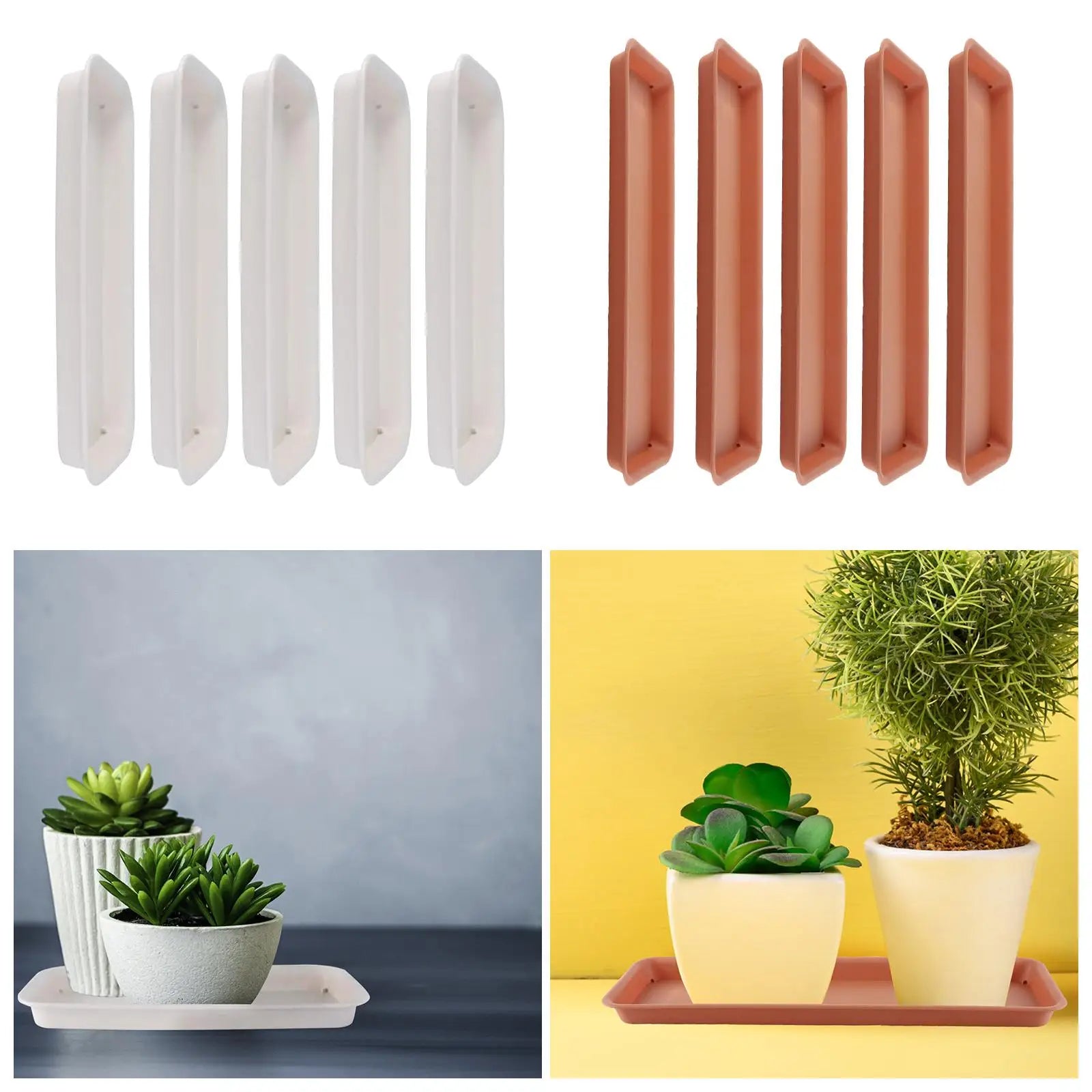 5 Pieces Plant Saucers Plant Trays Planter Trays Plant Pot Saucers for Yard Balcony Windowsill Indoors Outdoor Courtyard Zpaxo
