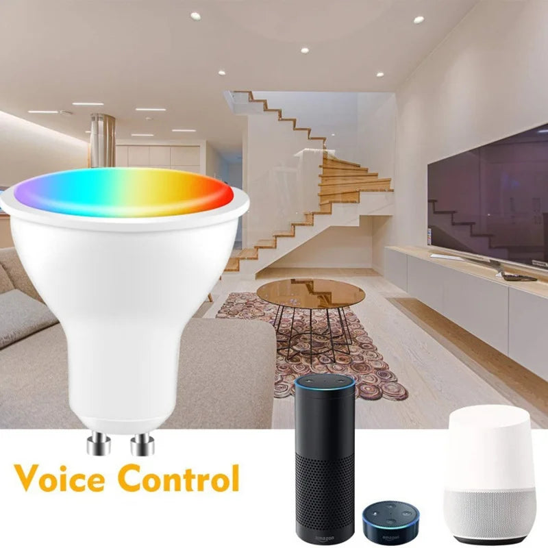 SHINEKNOT GU10 Smart LED Bulb 5W WiFi RGB Dimmable Alexa