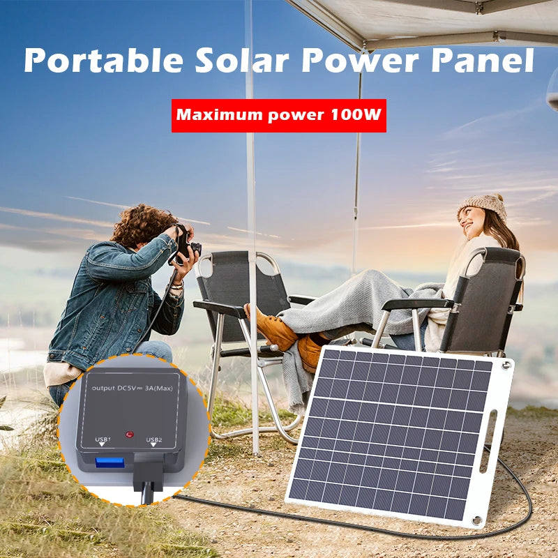 Durable Waterproof 100W Flexible Solar Panel Dual USB Ports Designed Zpaxo
