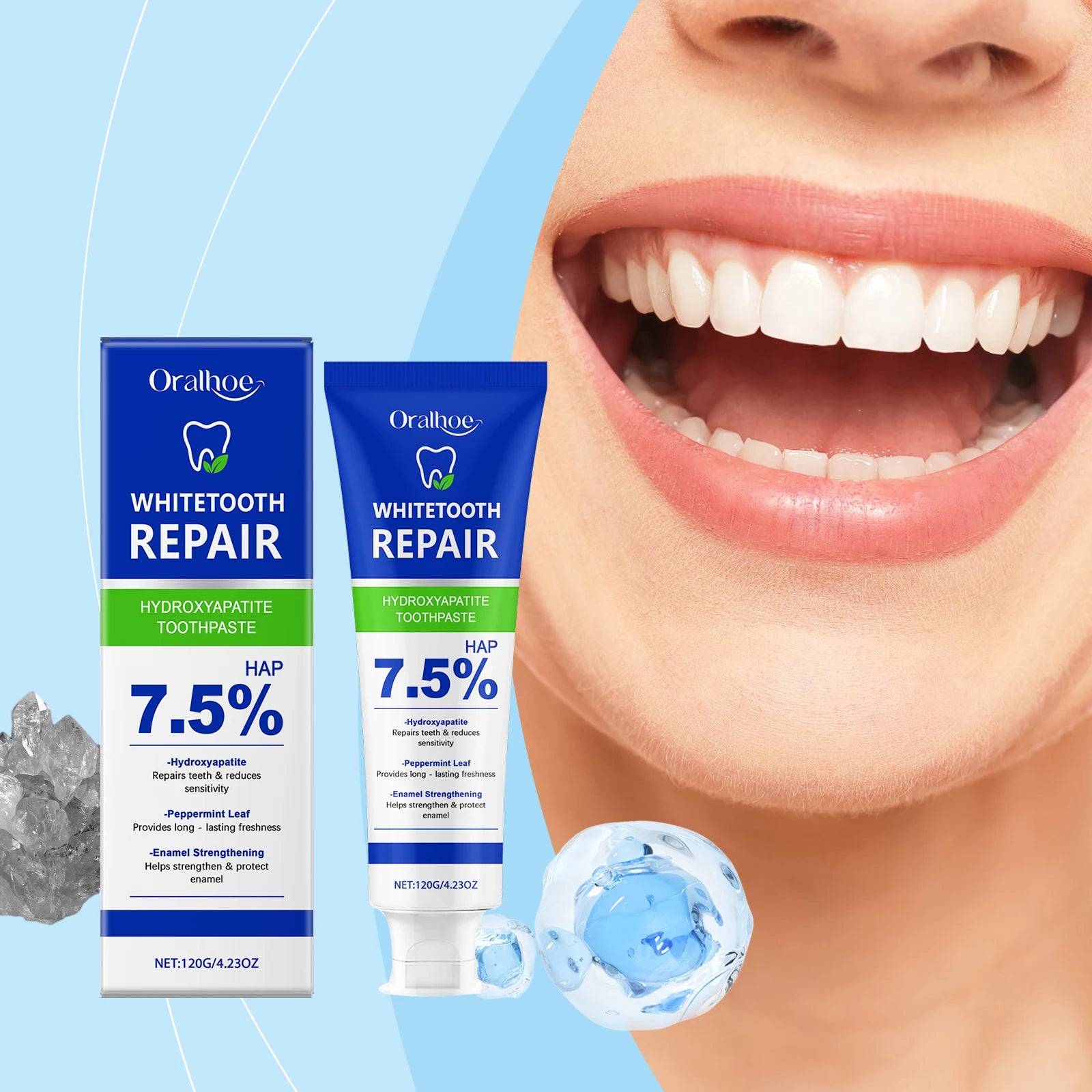 Repair Hydroxyapatite Toothpaste Remove Bad Breath Plaque Stain Deep Cleaning Stains Brightening Teeth Toothpaste Zpaxo