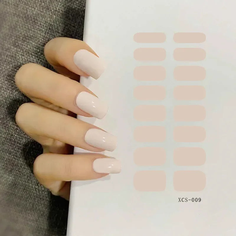 53 Colors Nail Polish Stickers Pure Color Strips Waterproof Adhesive Nail Full Sticker Environmental Protection DIY Nai Stickers Zpaxo XCS-009