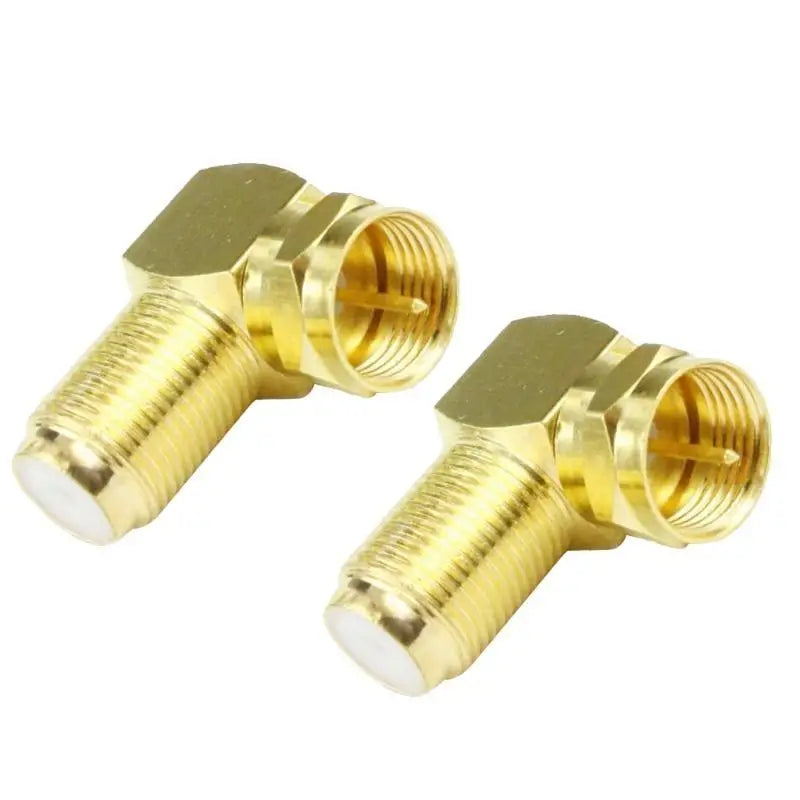 652F 90 Degree Coaxial Connector F-Type Coax Adapter Male to Female Zpaxo