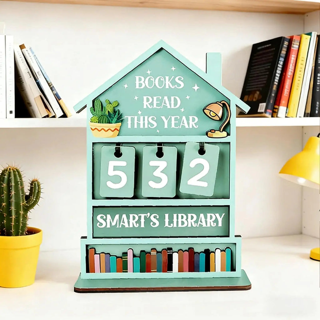 Wooden Books Read Tracker Manual Reading Progress Display Book