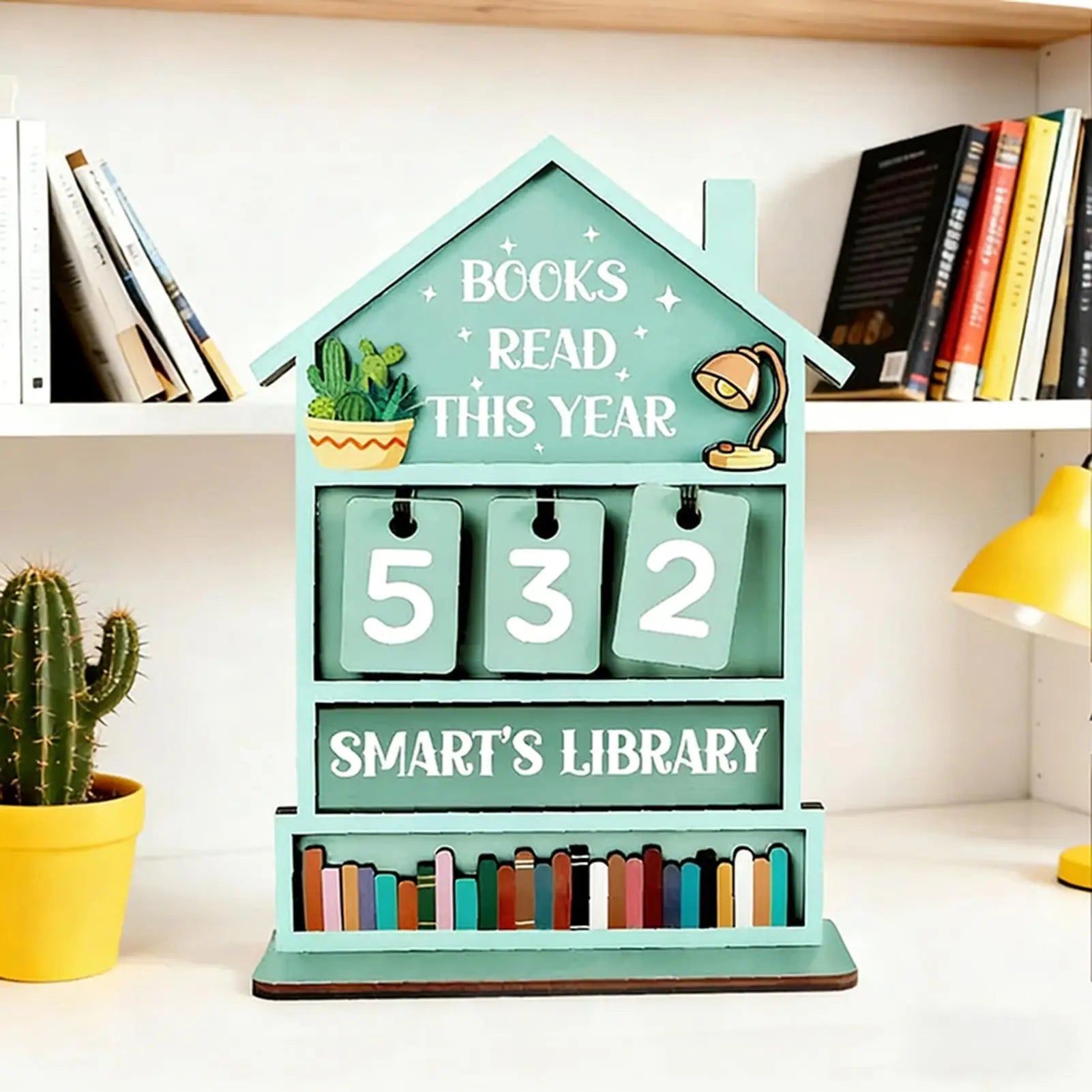 Wooden Books Read Tracker Manual Reading Progress Display Book