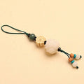 Vintage Friend Gift Unisex Key Chain Chinese Lucky Keychain Mobile Phone Ring Lotus Flower Pendant Bodhi Key Chain Key Ring Zpaxo D