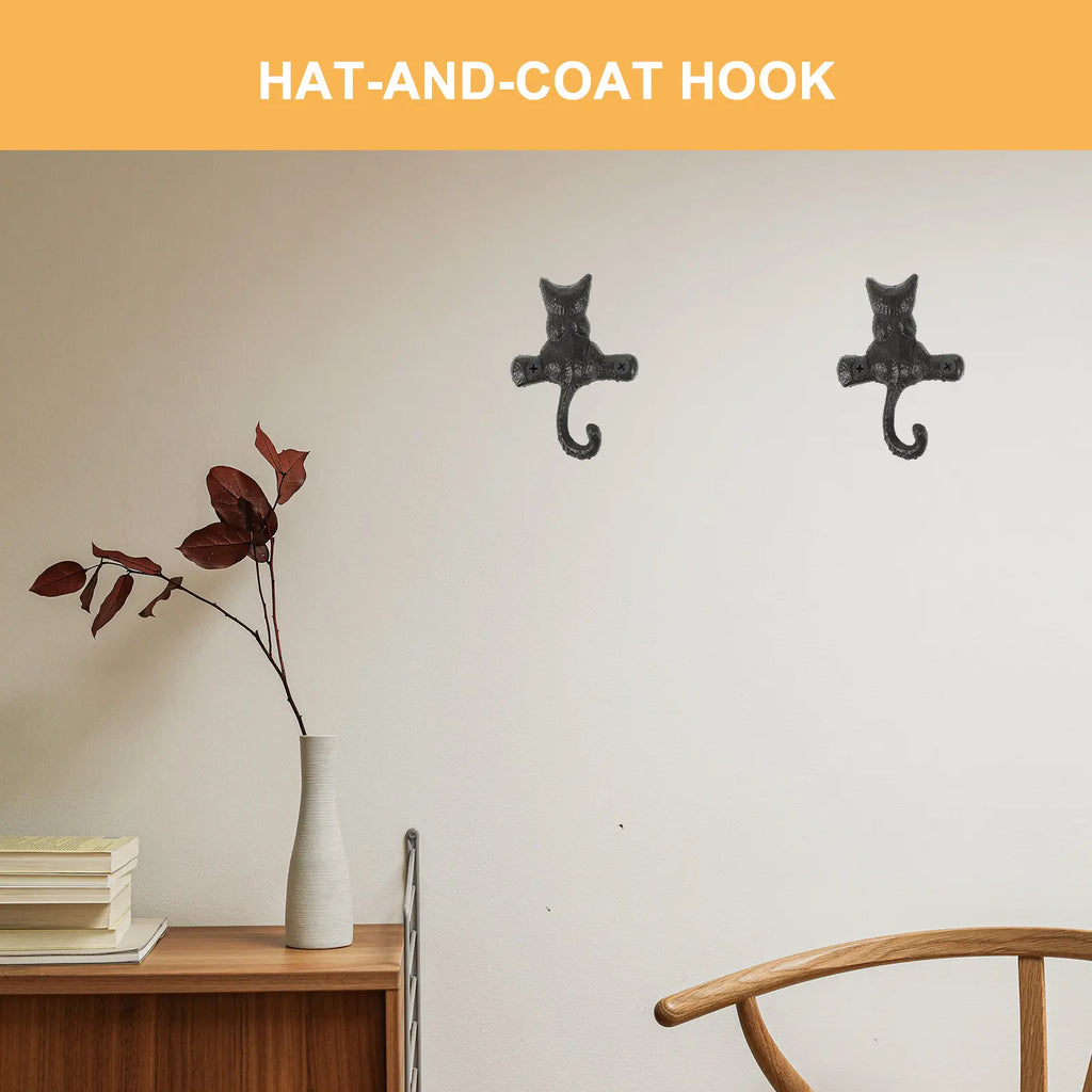 Classical Cat Wall Hooks Stylish Iron Decorative Hook Mounted Coat