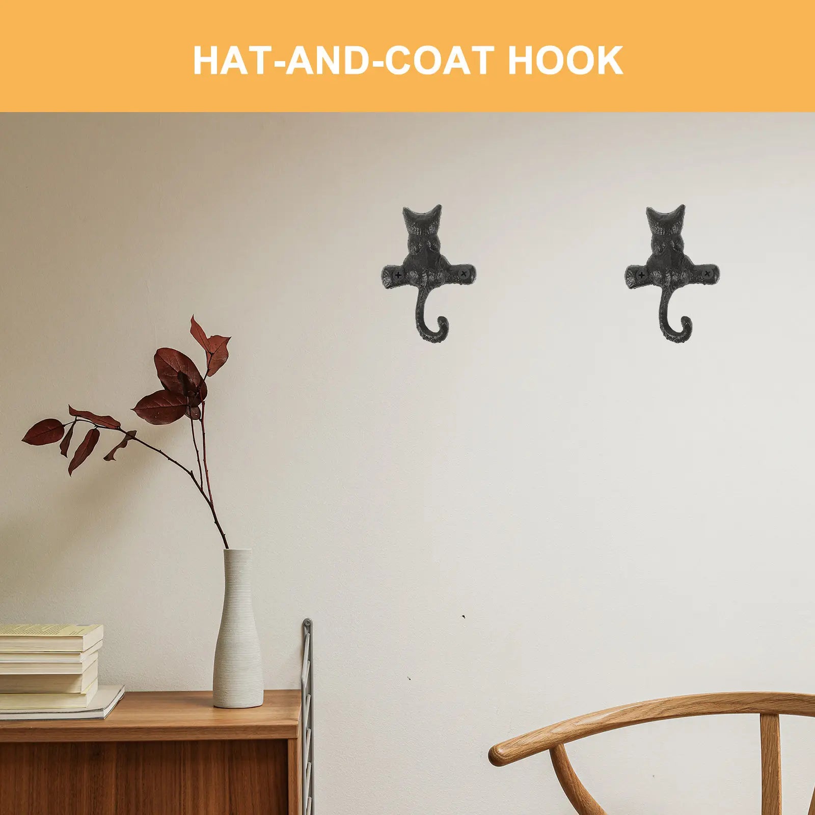 Classical Cat Wall Hooks Stylish Iron Decorative Hook Mounted Coat