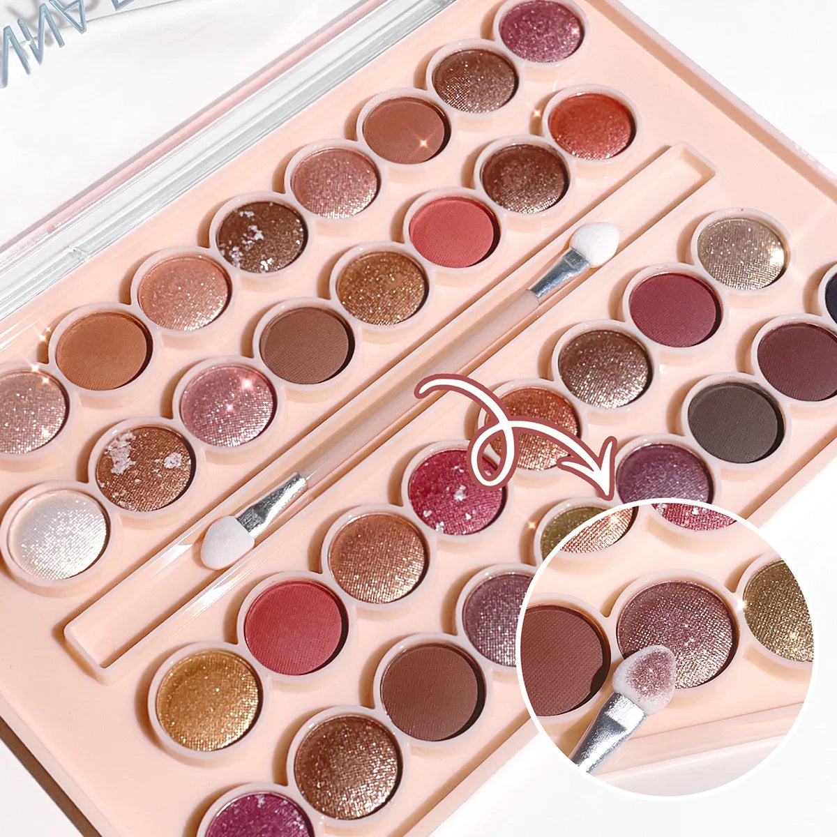 34 color eyeshadow palette with brush, matte shimmer Multicolor, High paint waterproof and Sweat resistant, Music Festival Hallo Zpaxo