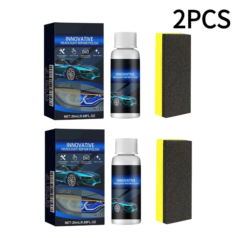 Car Headlight Polish & Scratch Remover Restoration Kit Headlight Restoration Kit Zpaxo 2PCS
