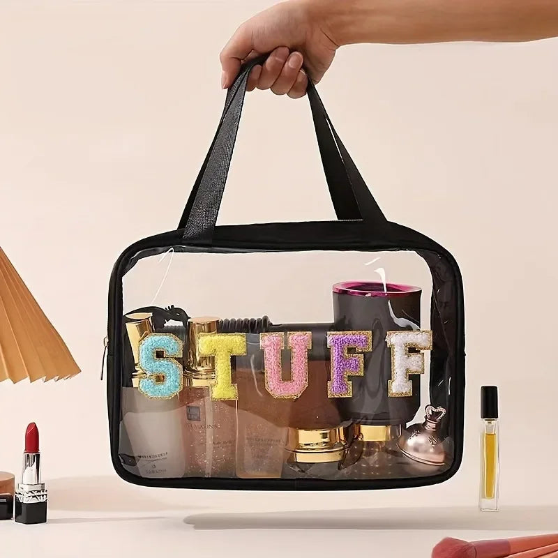 Pu Frosted Clear Makeup Box Waterproof Travel Toiletry Bag Large