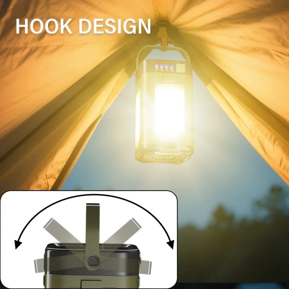 Solar Outdoor Portable Camping Light Charging Foldable 2000mah Power Zpaxo