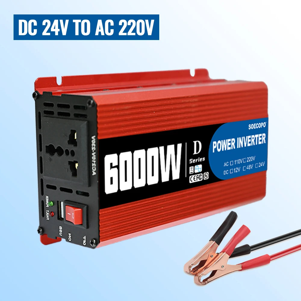 Ultra 6000W Smart Inverter Universal 12V 24V 48V Input 110V 220V