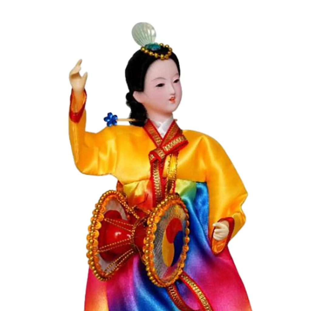 Korean Hanbok Doll Figurine – 12" Resin Collectible Statue Decorative Figurine Zpaxo