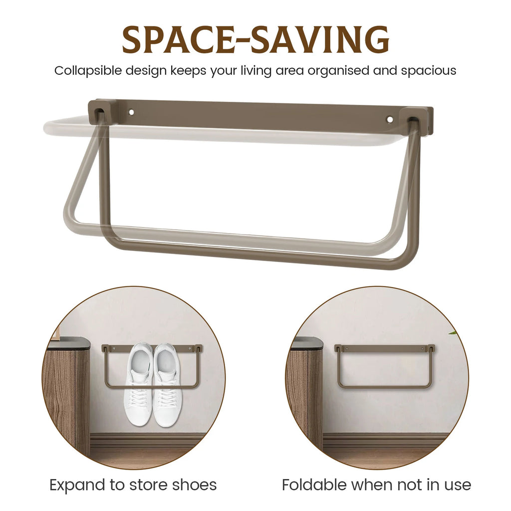2/4/6Pcs RV Shoe Storage Aluminum Alloy Foldable RV Shoe Holder Rack Space Saving Camper Wall Mounted Rack for Traveling Camping Zpaxo