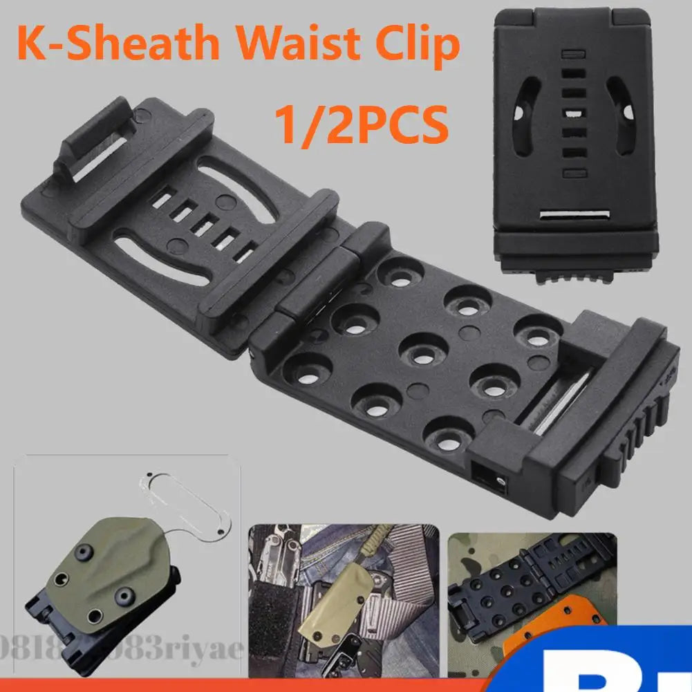 1- Waist Back Clamp Belt Scabbard Portable Molle K Sheath Clip Metal