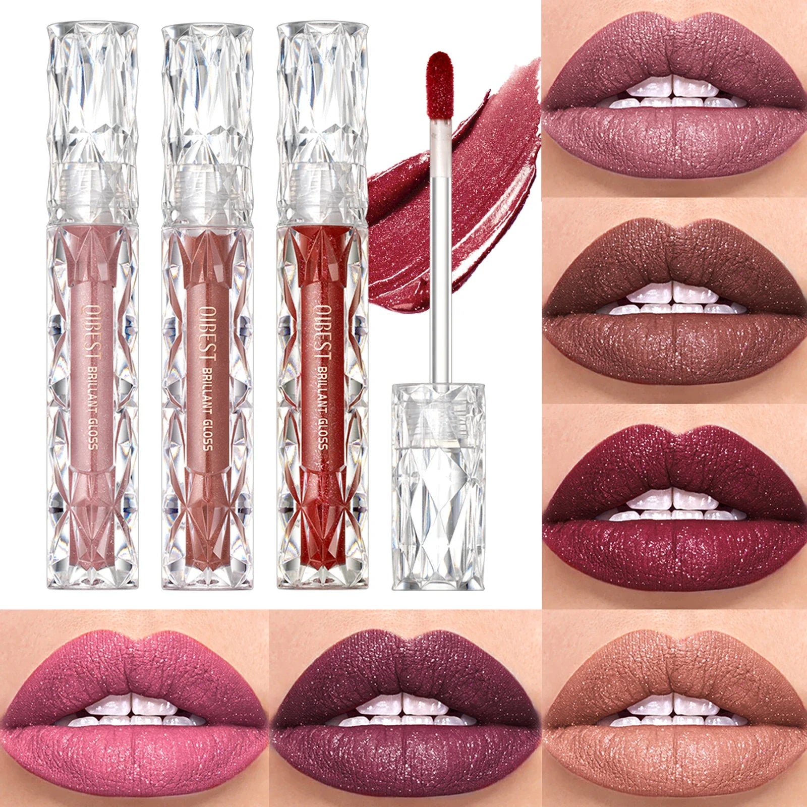 Beauty Purple Glitter Liquid Lipstick - Highly Pigmented Velvet Matte Waterproof Long Lasting Non-Stick Cup Zpaxo