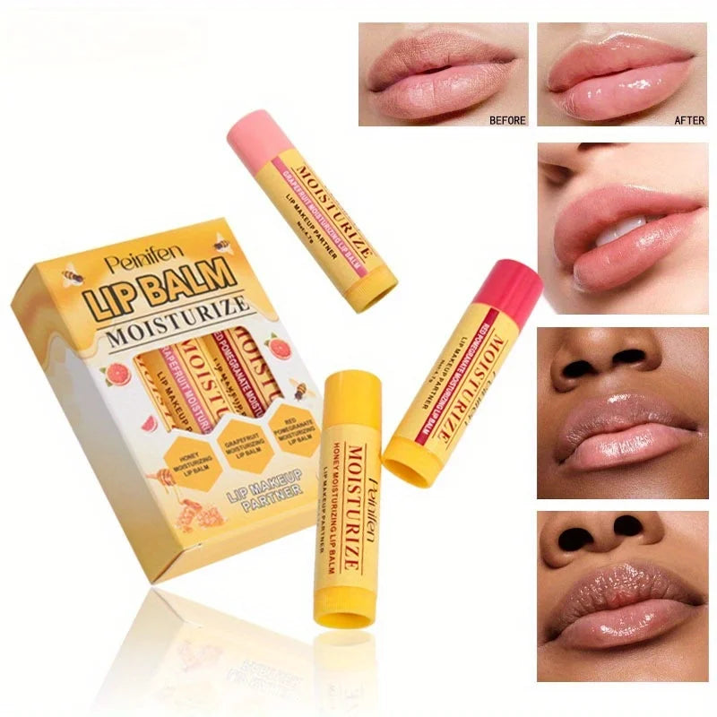 3-Pack Moisturizing Lipstick Hydrating Moisturizing Anti-Dry Crack Moisturizing Lipstick Set Zpaxo