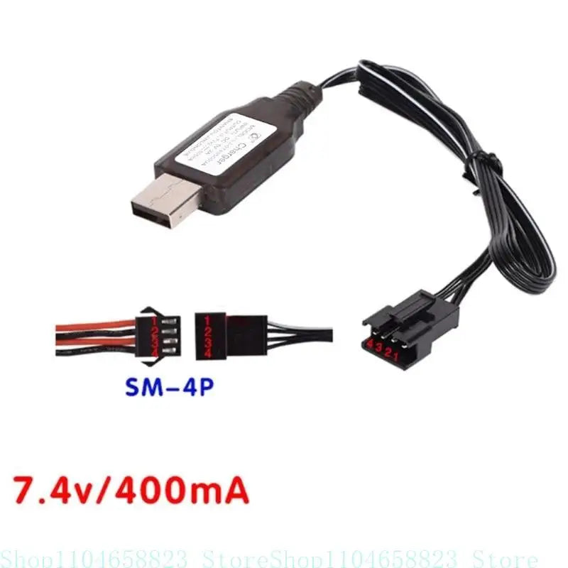 7.4V 400mA Li-ion Battery SM-4P RC Remote Control Toy SM4P Portable USB Reverse Charging Cable Zpaxo