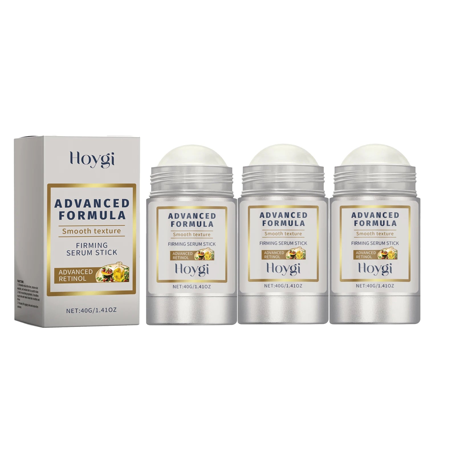 HOYGI 40g Peptide Firming Stick Hyaluronic Acid Camellia Solid Serum Hydrating Face Neck Non Retinoid Formula for Sensitive Skin Zpaxo 3PC