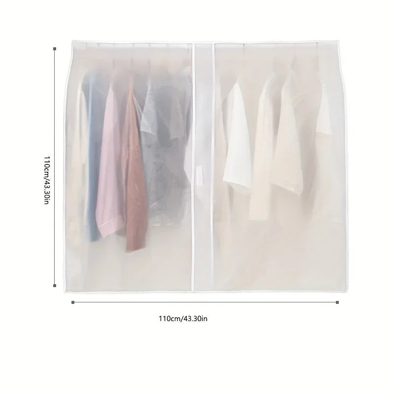 Translucent Dust-Proof Clothing Cover | Wardrobe Hanging Bag Garment Dust Cover Zpaxo WHITE