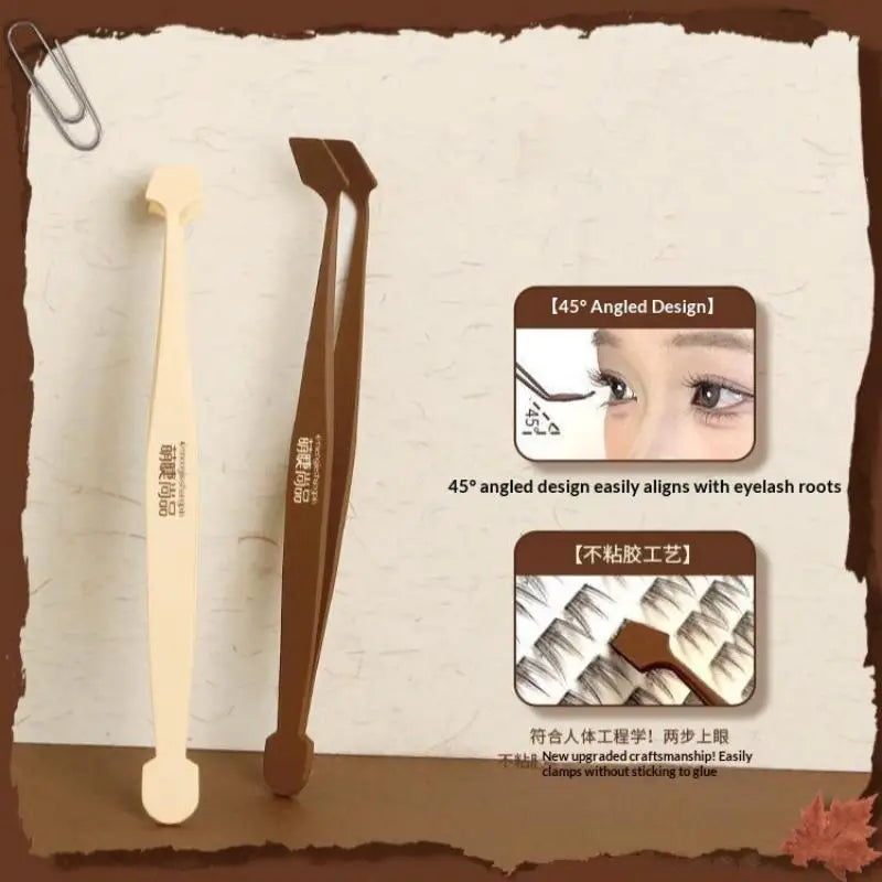 Curved Stainless Steel Eyelash Tweezers – Anti-Stick Lash Tool