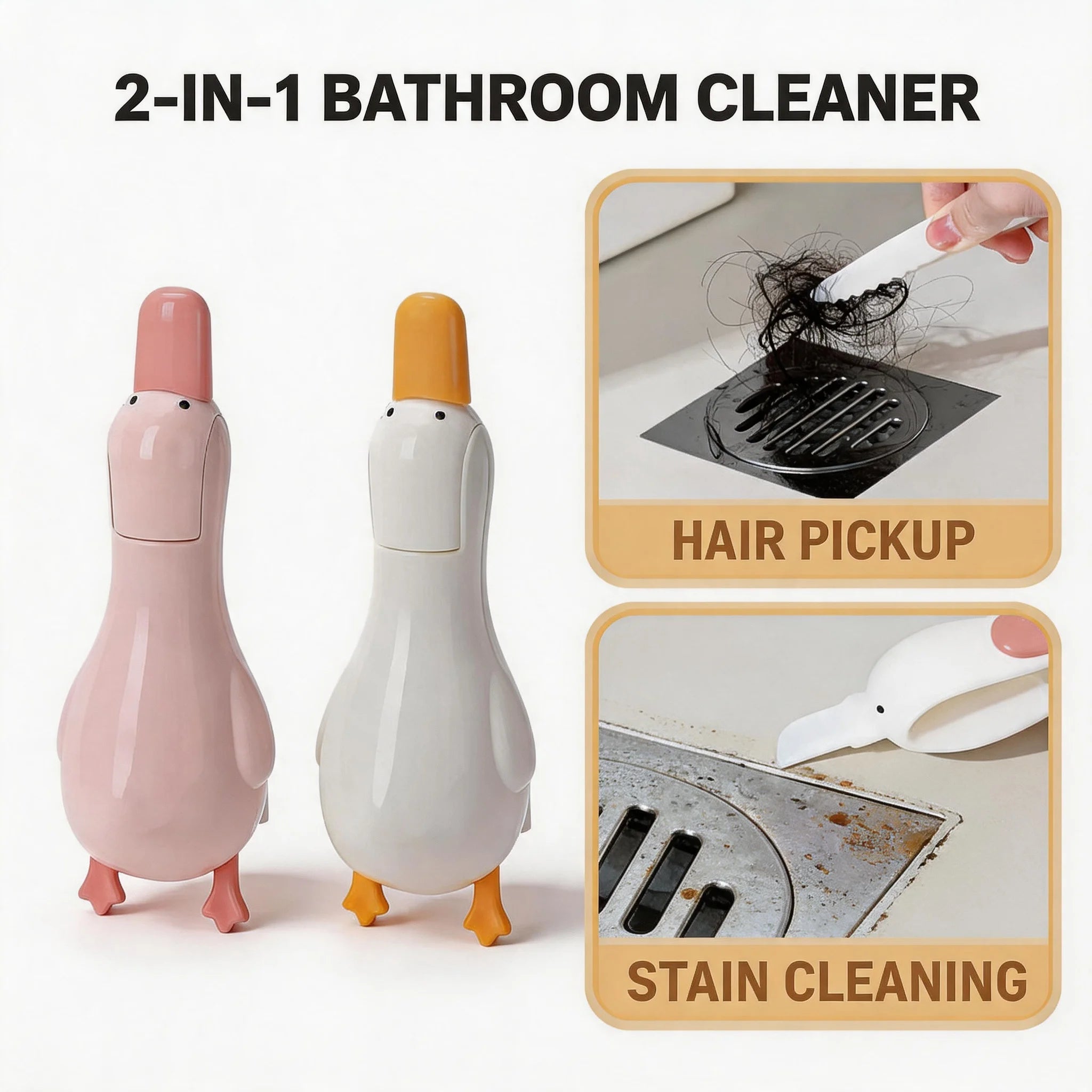 2-in-1 Duck Bathroom Cleaning Clip & Dust Removal Shovel