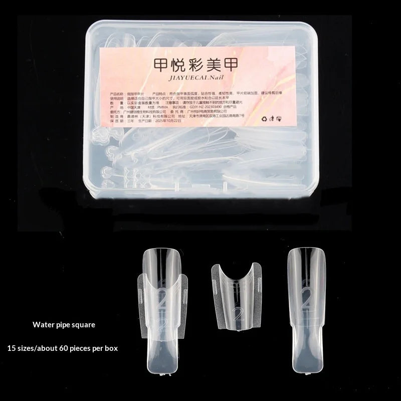 ▶30pcs Nail Clear Rocket Shape Sandwich Dual Nail Forms Reusable Full Cover Dual Nail Molds Top & Bottom Quickly Extend Nails Zpaxo A Pink