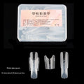 ▶30pcs Nail Clear Rocket Shape Sandwich Dual Nail Forms Reusable Full Cover Dual Nail Molds Top & Bottom Quickly Extend Nails Zpaxo A Pink