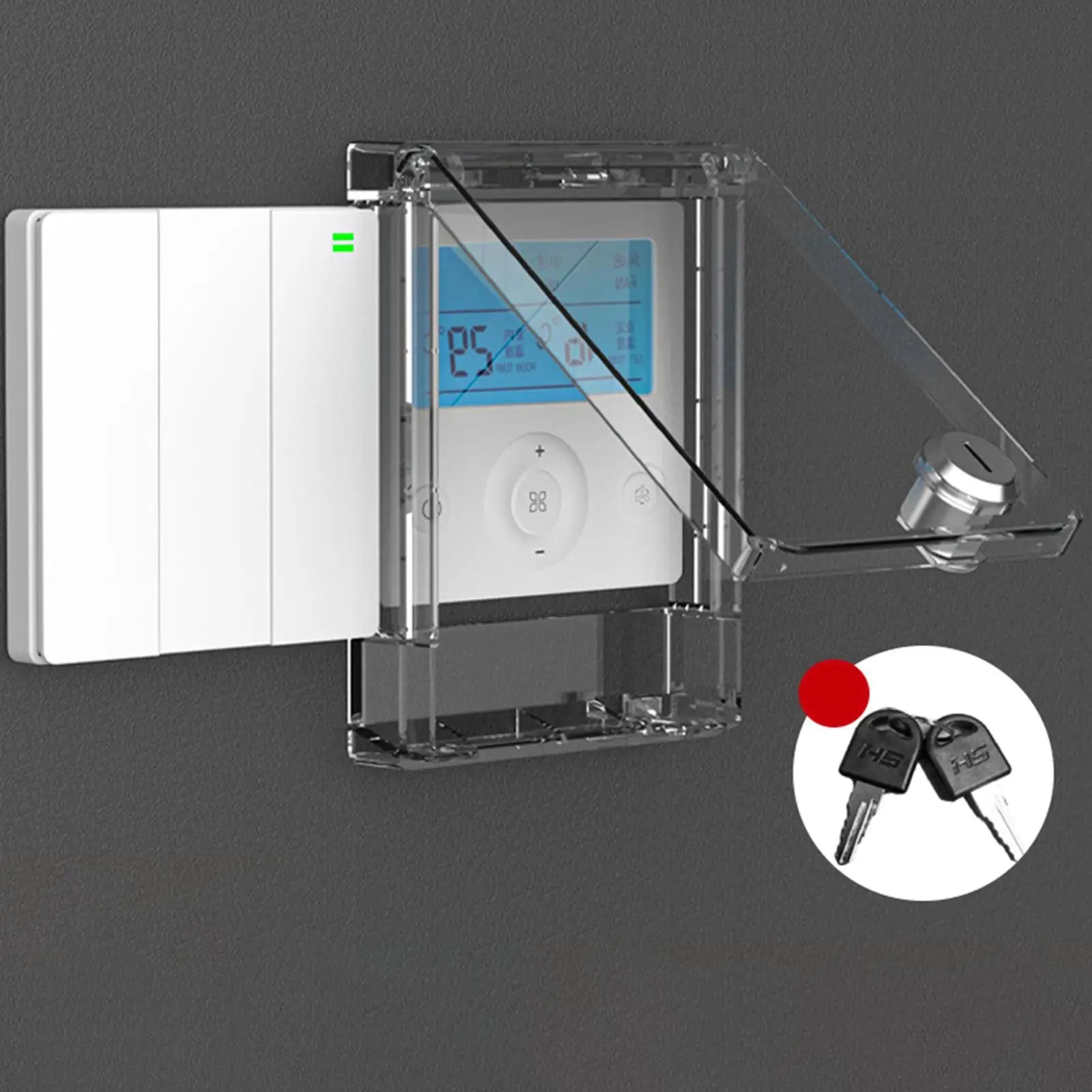 Switches Guard Cover Transparent Childproof Central Air Conditioning Controller Protector Splash Guard for Central Air Zpaxo