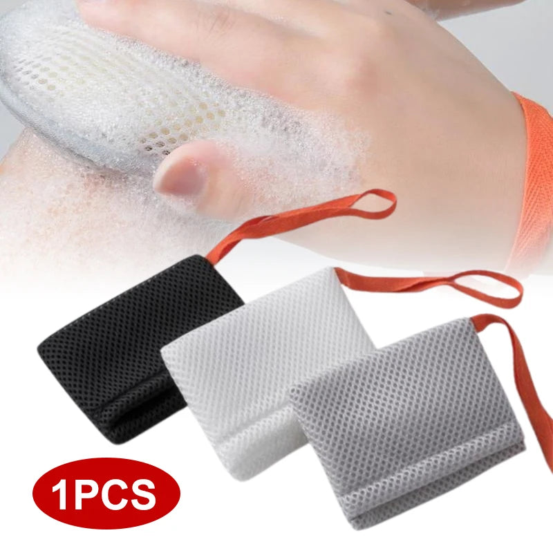 1Pcs Bath Cleansing Foaming Net Double-Sided Square/Oval Soap Bag Body Exfoliating Scrubber Sponges Bathroom Mesh Soap Pocket Zpaxo
