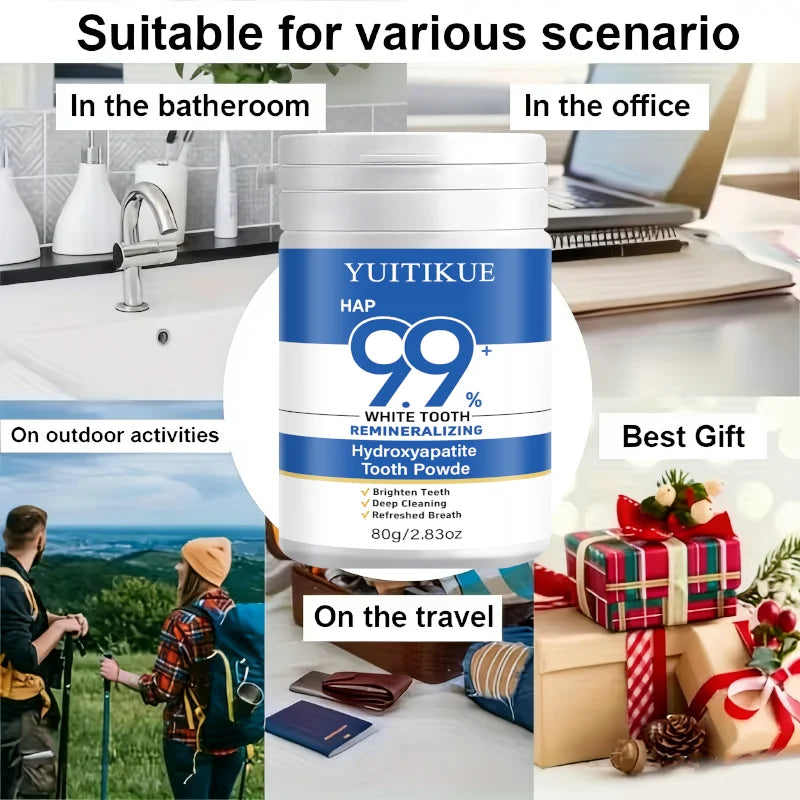 YUITIKUE 9.9% Hydroxyapatite Tooth Powder – Deep Clean & Whiten Hydroxyapatite Tooth Powder Zpaxo