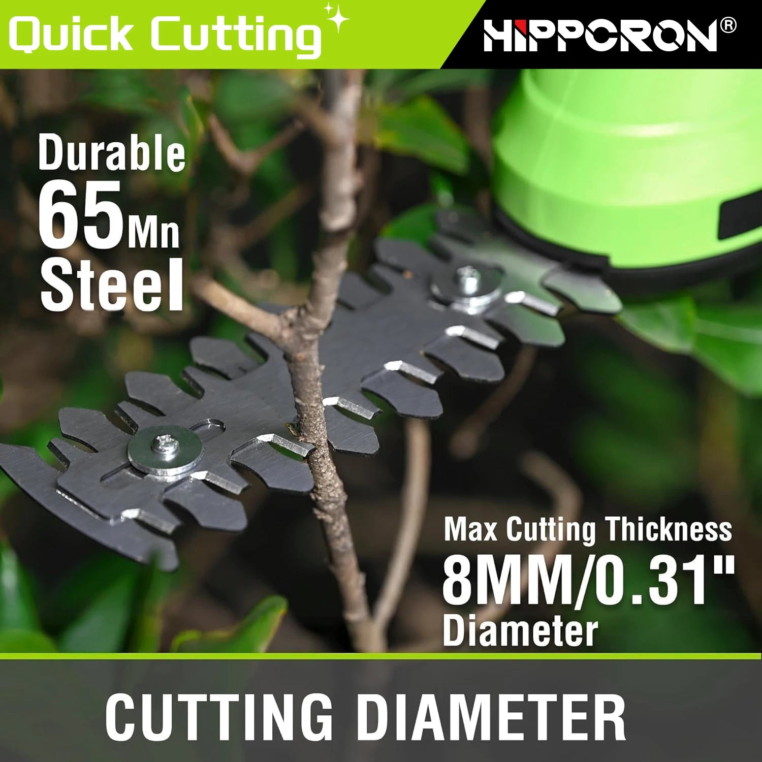 HIPPCRON 1 Portable Hedge Trimmer Cordless Handheld Mower Home Garden